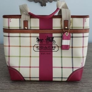 Coach A0868-12219 Signature Heritage Plaid Handbag